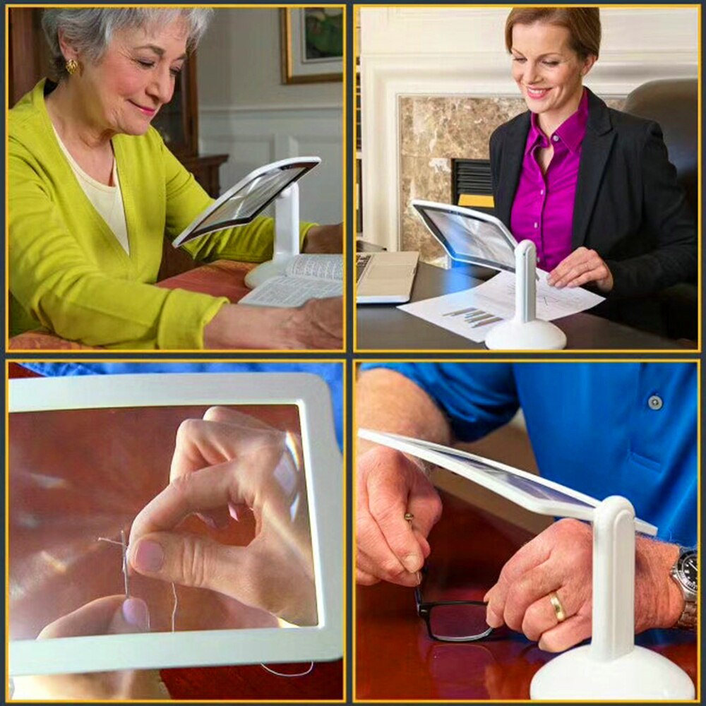 5D DIY Diamant Schilderen Vergrootglas Desktop LED Leeslamp Grote Lens Vergrootglas Diamond Mozaïek Verlichting Gereedschap