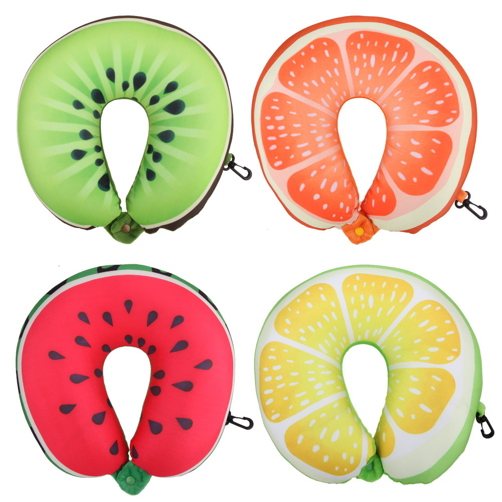 Fruit U Vormige Reiskussen Nanodeeltjes Nekkussen Watermeloen Citroen Kiwi Oranje Auto Kussens Zacht Kussen Thuis Textile18