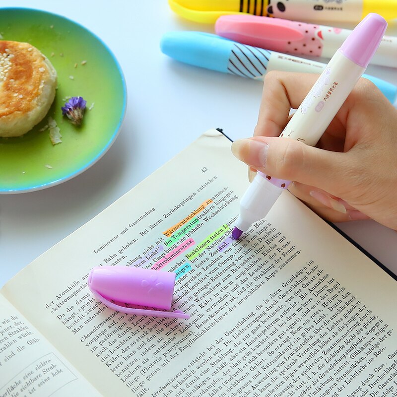 Rotulador fluorescente de alta capacidad para oficina, marcador de fragancias con grafiti fluorescente, suministros de oficina, papelería, 6 colores por lote