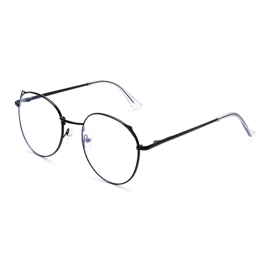 Klassiske computerspil briller anti blå lyse briller runde cirkel retro  uv400 metal briller stel til vandreture: Sort ramme