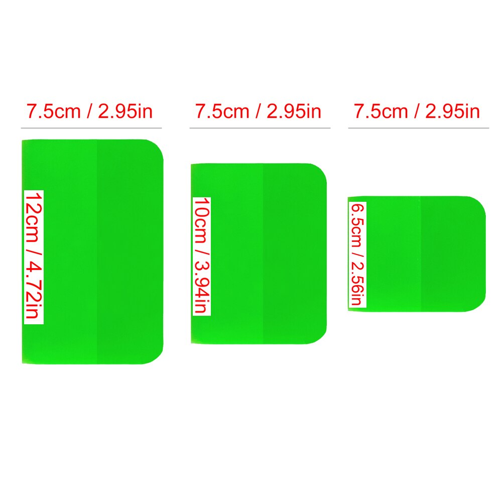 6.5/10/12cm 5.5/7.5cm Width Pink Scraper Soft Rubber Car Window Squeegee Tint Tools Glass Water Wiper Vinyl Wrap Blade B72 B77: 7.5cm green 3pcs