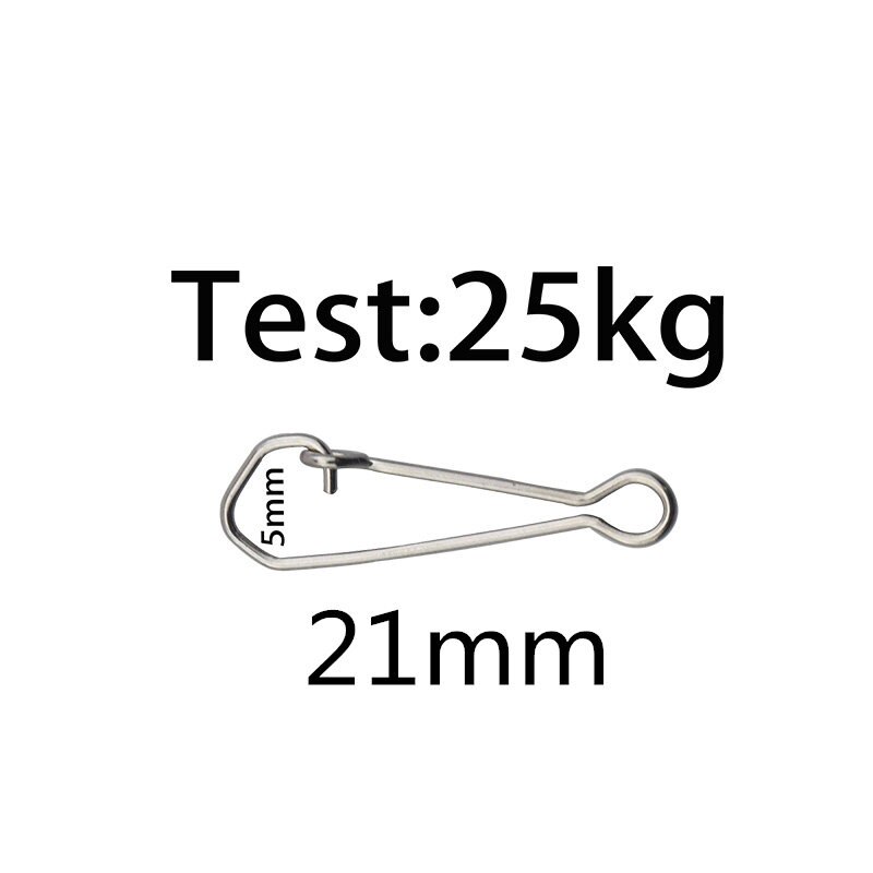 Proleurre 100 kpl/pussi ruostumaton teräs koukku pikaklipsi lukko neppari kääntyvä kiinteät renkaat turvanapit kalastuskoukku liitin tarvikkeet: 21mm