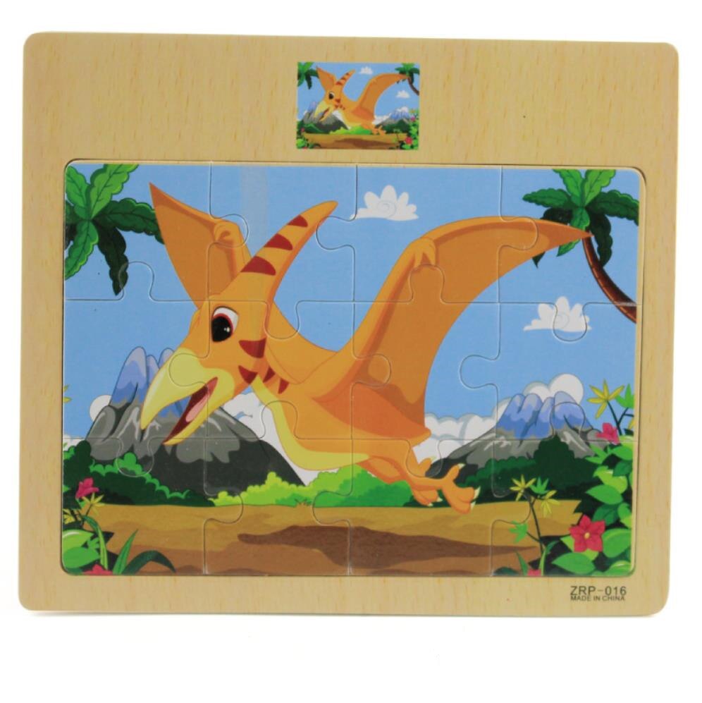 15x17cm Formato Animali di Legno E Auto Puzzl Puzzle Bordo di Giocattoli Per Bambini di Educazione Precoce Interessante Puzzle Di Legno Del Giocattolo: pterosaurs