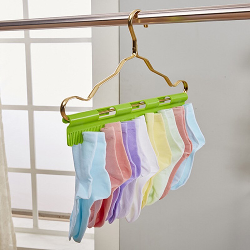 Multifunctionele Clip Hanger Sok Ondergoed Handdoek Hanger Drogen Plastic Om Groene TN99