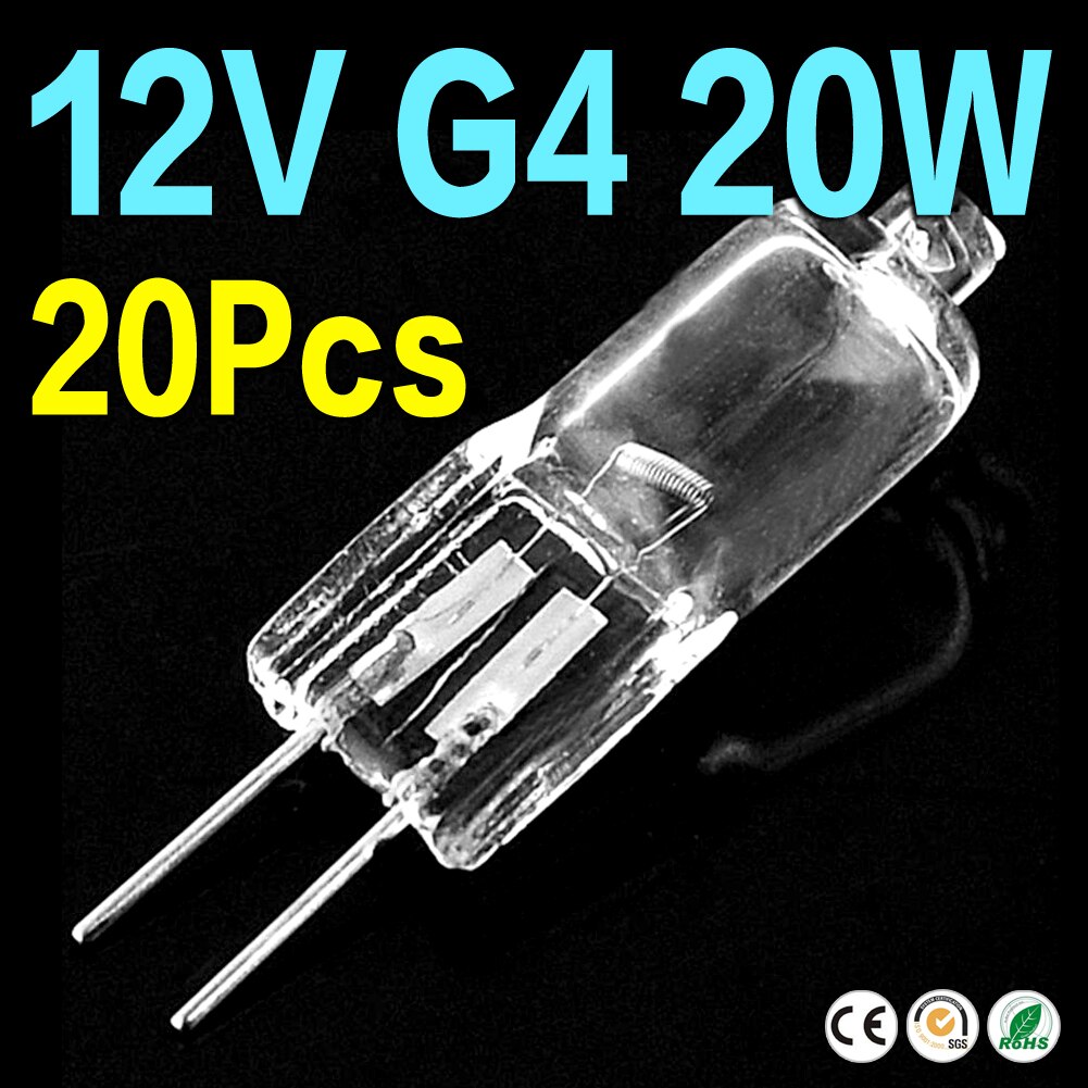 20 st 10 st halogenlampor  g4 sockel 20w 12v energisparande volfram halogen glödlampa typ jc: 20 st