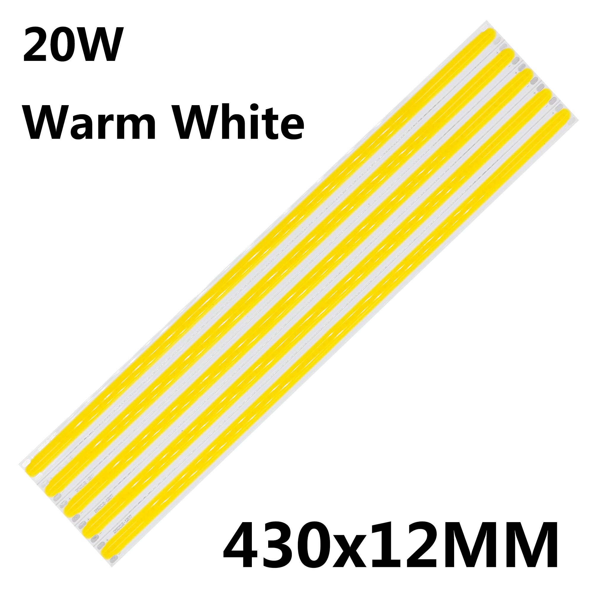 5pcs 20W 430x12mm LED Light COB Strip Bulb Super LED Bar bulb 12W Warm Natural Chip LED Lighting for Indoor Decorations