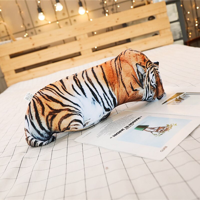 3d trykte simulering katt tiger kort plysj dyrepute ryggpute supermyke ting sovesofa puter barnebursdag: 06 / 50cm