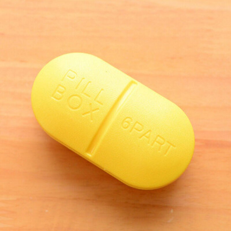 6 Roosters Pillendoos Opvouwbare Container Tablet Opslag Travel Case Houder Mini Leuke Plastic Pillendoosje Case: Yellow