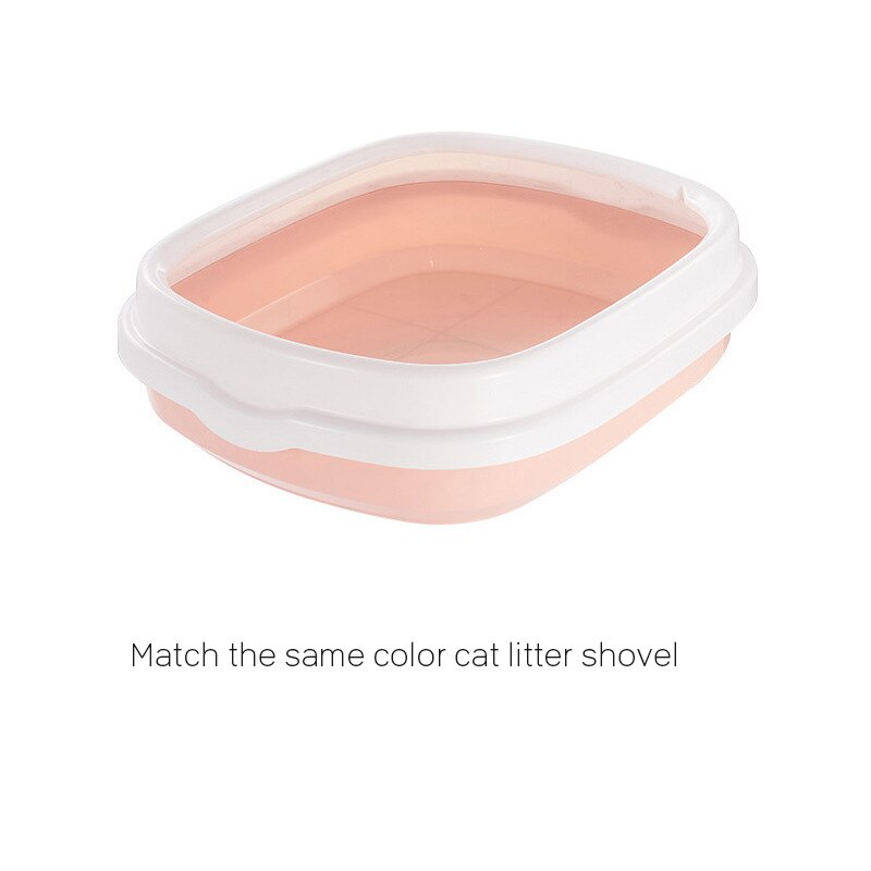 Pet Toilet Bedpan Anti Splash Cats Litter Box Cat Dog Tray With Scoop Kitten Dog Clean Toilette Home Plastic Sand Box Supplies: pink / M(48x40x14)