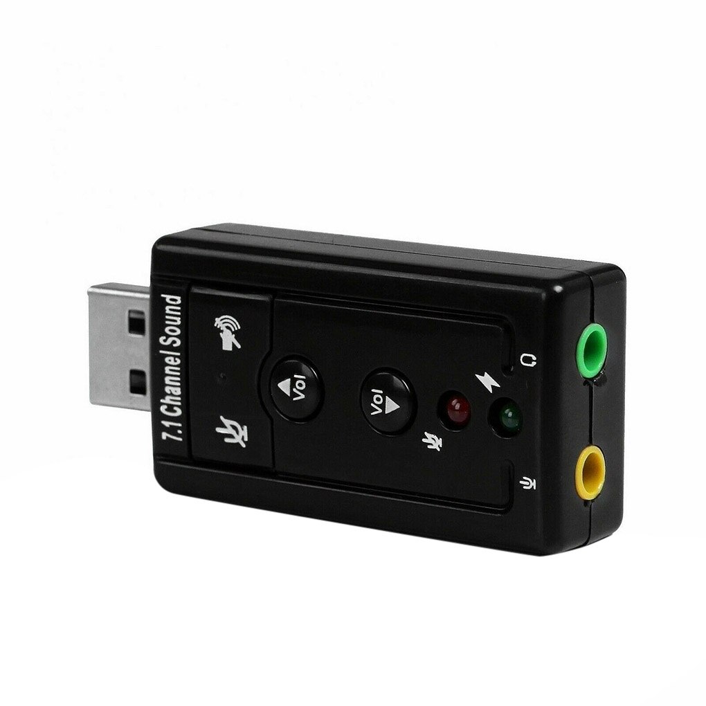 USB 7.1 Channel Sound Adapter Portable Driverless External Stereo Card Audio USB Device for Desktop or Notebook systems