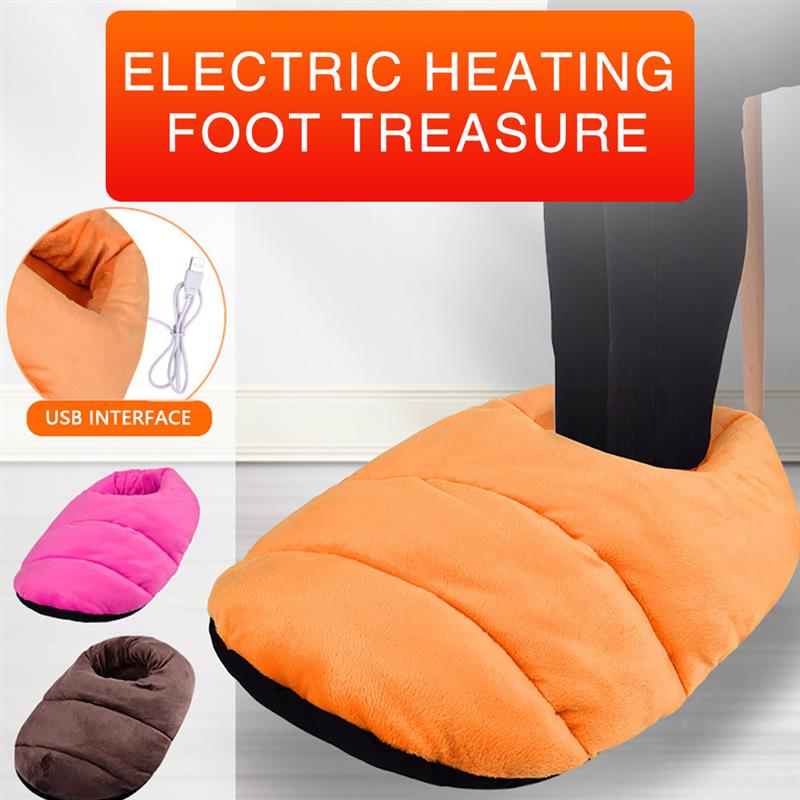 Vinter fodvarmer sko bløde elektriske varmesko usb genopladelige sne støvler vaskbare til hjemmekontor varme