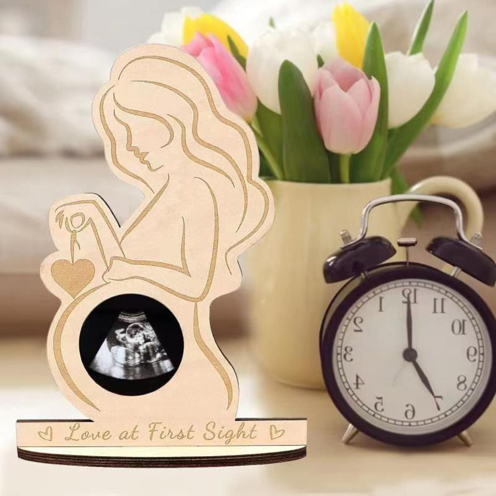 Holz Ultraschall Foto rahmen Handwerk DIY Baby Ultraschall Stand Zeichen handgemachte Baby Ultraschall Baby Geburtstag