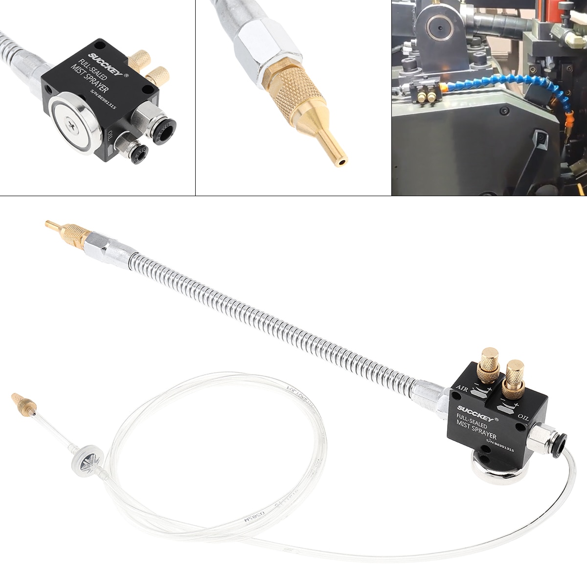 Mist Koelvloeistof Spray Systeem Adsorbeerbare Magnetische Base Rvs Flexibele Pijp Voor Metalen Snijden Graveren Cooling Machine