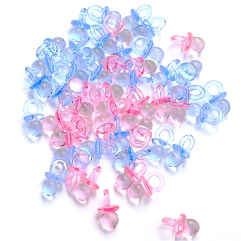 100 Uds. Chupetes de acrílico rosa para bebé decoración para de bienvenida de bebé tabla de dispersión R7RB