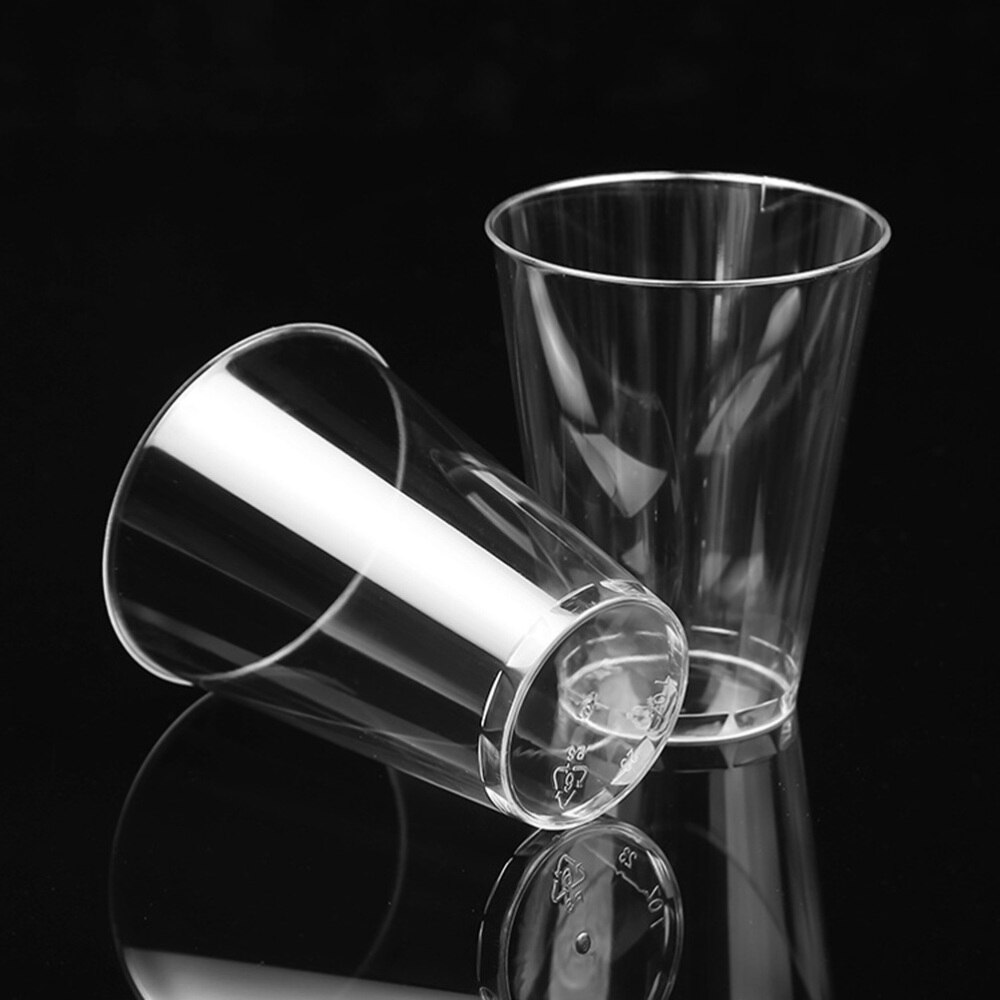 30 stücke Einweg Tassen transparent Verdicken Trinken Tasse Geschirr Partei Liefert für Cafe Bar Restaurant (200ML Gerade