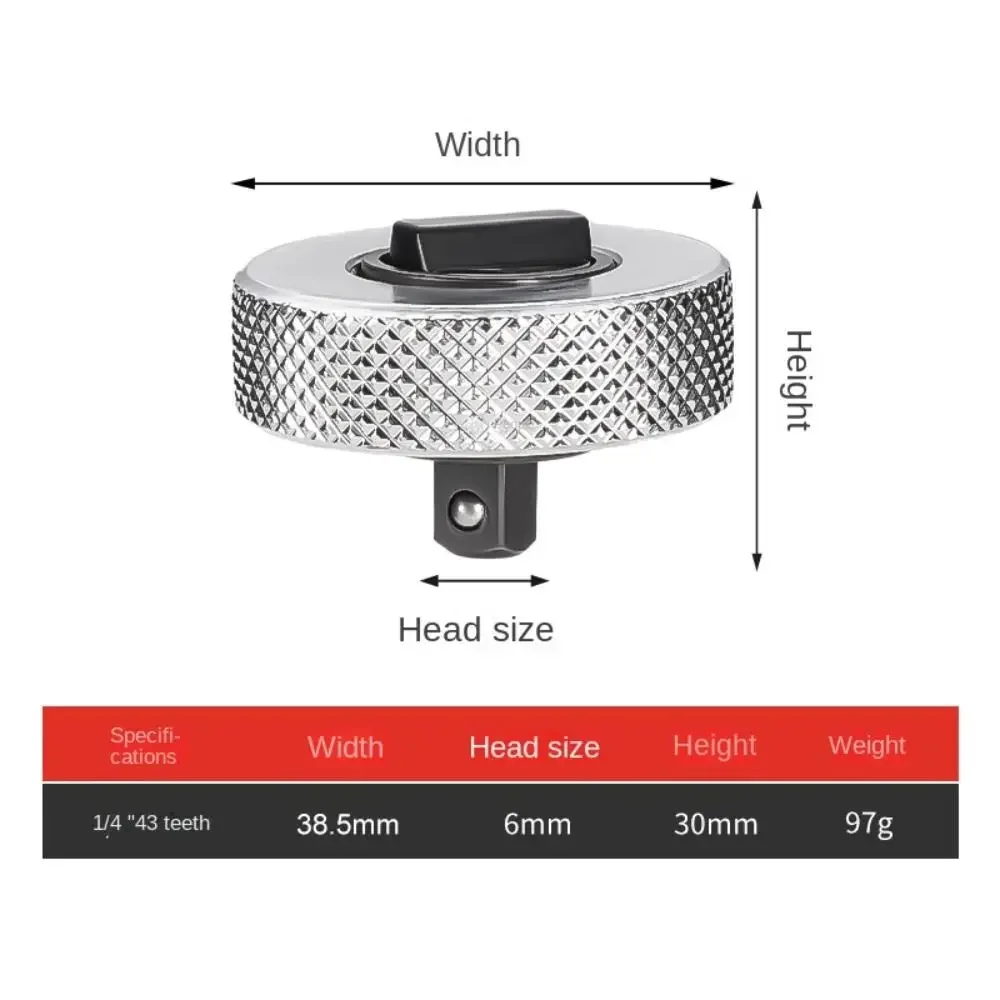 Mini llave de trinquete de 1/4 ", 3/8", 1/2 ", accionamiento pequeño, enchufe rápido, portátil, dedo de Palma de acero completo, herramienta cuadrada bidireccional Reversible: Plata
