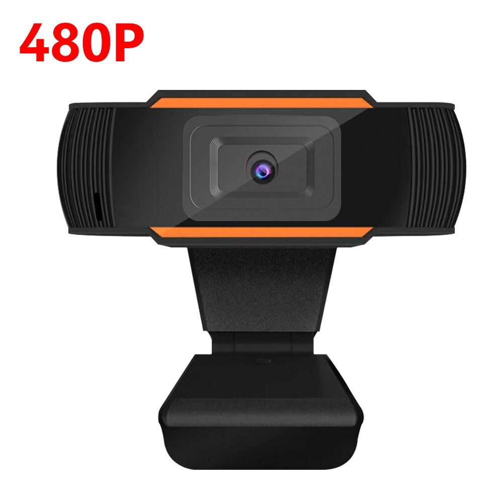 Cámara web con micrófono giratorio para PC, webcam de grabación de vídeo para trabajo, minicámara web 1080P, 720P, 480p, HD: H4 480P