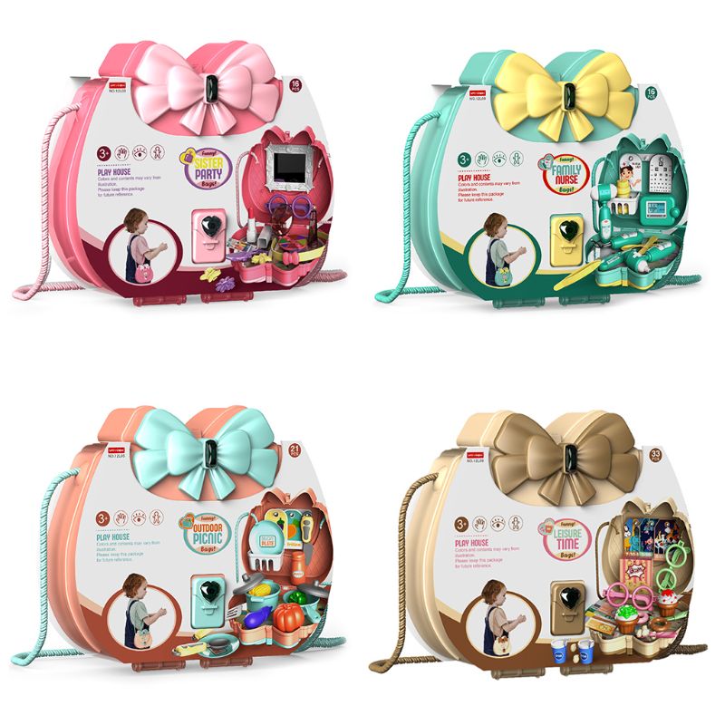 Kinderen Simulatie Keuken Ijs Servies Make Sieraden Gereedschap Rol Pretend Meisjes Speelhuis Speelgoed Set Schoudertas