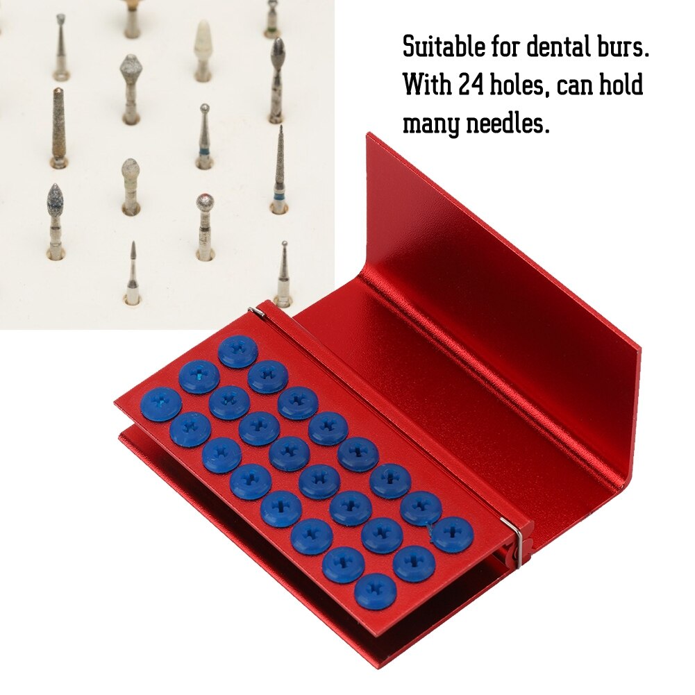 24 Holes Aluminium Alloy Disinfection Box Dental Burs Autoclavable Sterilization Box Endo Files Holder Dentist Tool