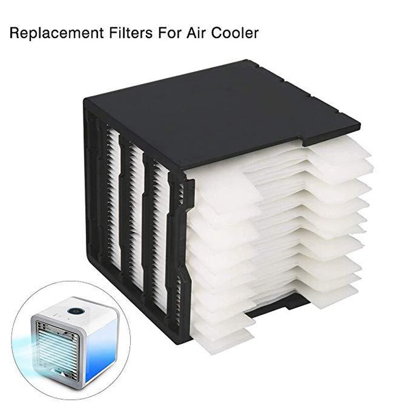 Mini ar condicionado portátil, ventilador de ar condicionado usb portátil 7 cores com led ventilador resfriador de ar ventilador recarregável para escritório quarto: Filter