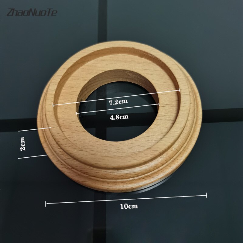 Retro Switch Socket Wooden Base EU Socket 1-3 Gang Wooden Base Brown Primary Wood Color Switch Accessories Hole Diameter 72mm