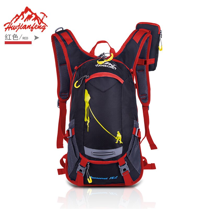 Outdoor mountainbike rugzak toerisme reizen fietsen rugzak waterdichte bergbeklimmerstas met helmnet 18l: Rood / 20l