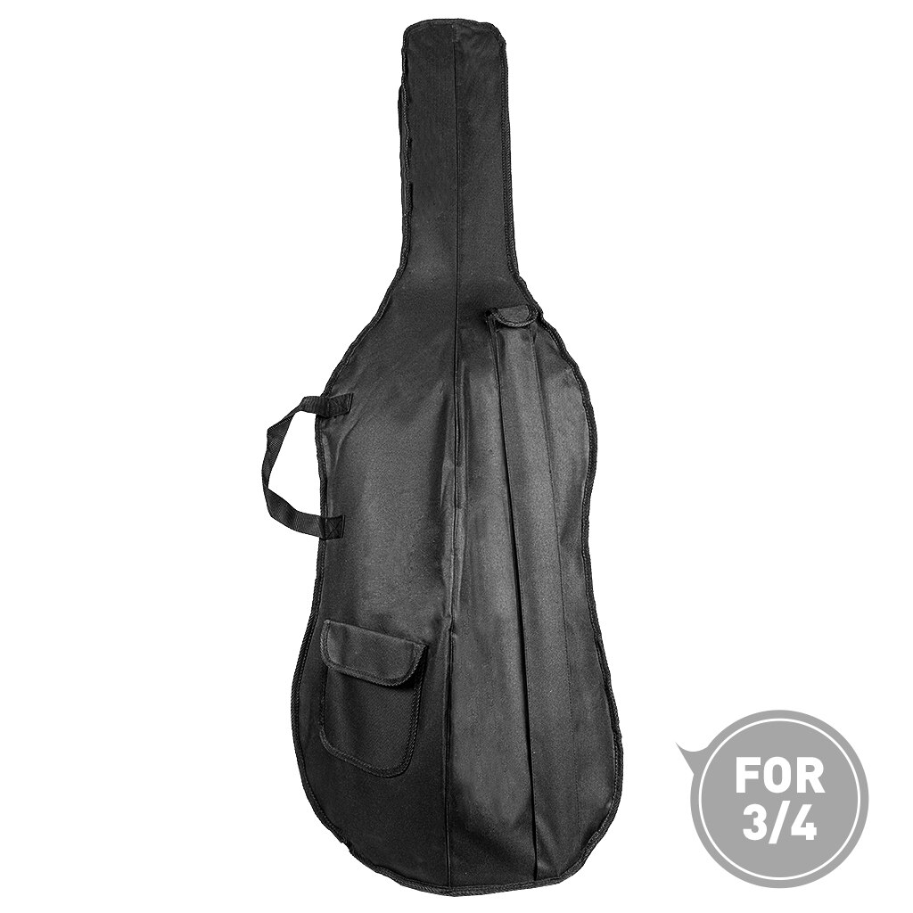 3/4 Cello Bag Verstelbare Schouderriem Zwart Draagbare Professionele Duurzaam Waterdicht Soft Cover Case