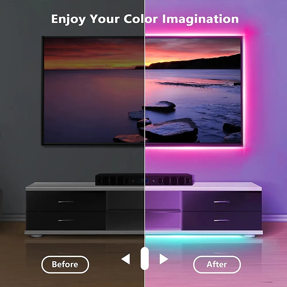 5M 5050 5V LED Light Strip USB Infrarood Afstandsbediening Flexibele Lamp Tape Lint Diode Voor Festival Party interieur Decor