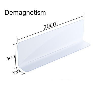 5 PCS PVC Shelf Divider Rack Transparent L-Shaped Store Goods Separators Supermarket Commodity Divider Holder Home Organizer: black