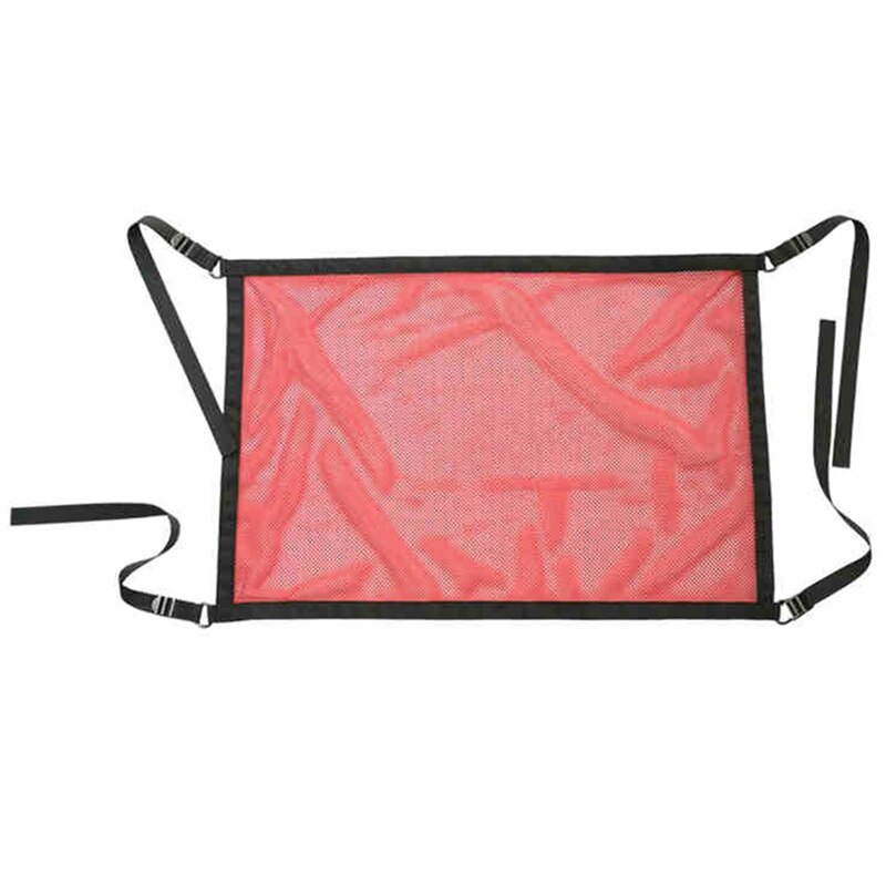 Car Trunk Cargo Net Mesh Drive Organizer Ceiling Storage Net Pocket Roof Interior Bag Auto Universal Multifunction: No Zipper Red