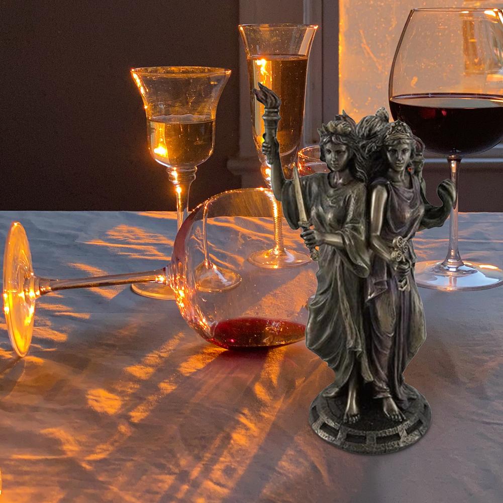 Three Goddesses Resin Statue Ancient Greek Religious Crafts Decoration Three-faced God Sculpture Ornaments Zen Decor Figure