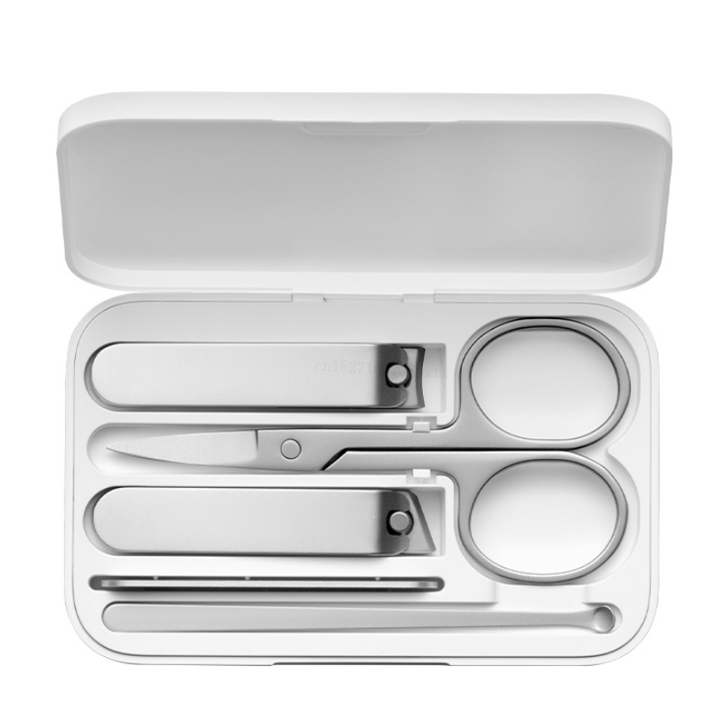 Xiaomi Mijia — Outils de beauté professionnels, 5 pièces, ensemble pédicure, coupe-ongles en acier inoxydable, embout auriculaire, avec lime à ongles