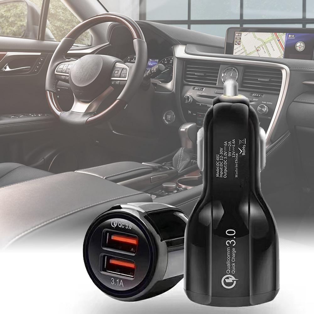 Autolader Usb Snel Opladen 3.0 Voor Mobiele Telefoon Dual Usb Car Charger Qc 3.0 Snel Opladen Adapter Mini Usb autolader