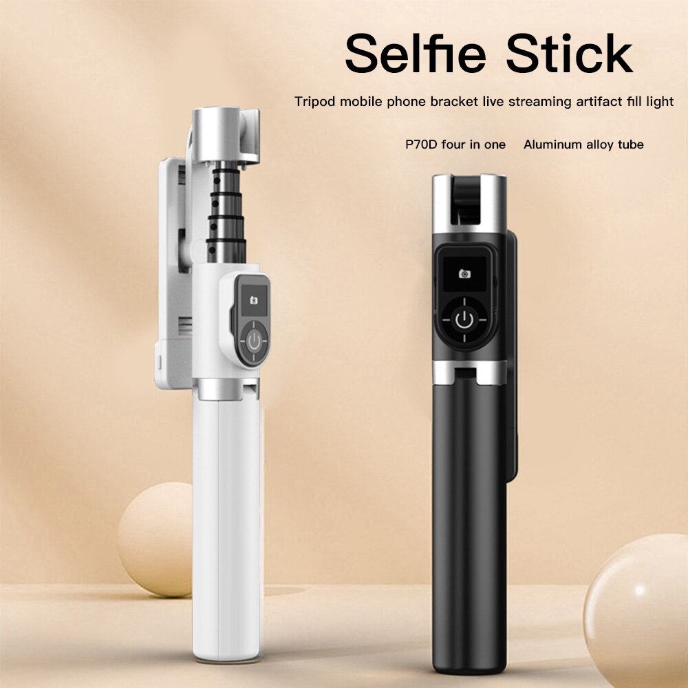 P70D Bluetooth Selfie Stick Tripod Fill light Video Record Support Universal Adjustable Direction Smartphone Stabilizer Vlog