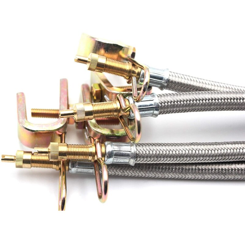 4Pcs 12 Inch Flexible Valve Stem Extenders Stainless Steel Tyre Tire Valve Stem Extension Adaptors Car Truck Trailer