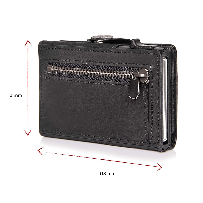 YATBEST True Pickup Bag Automatic Pop up Metal Wallet RFID Anti theft Brush Large Capacity Card Clip for Men