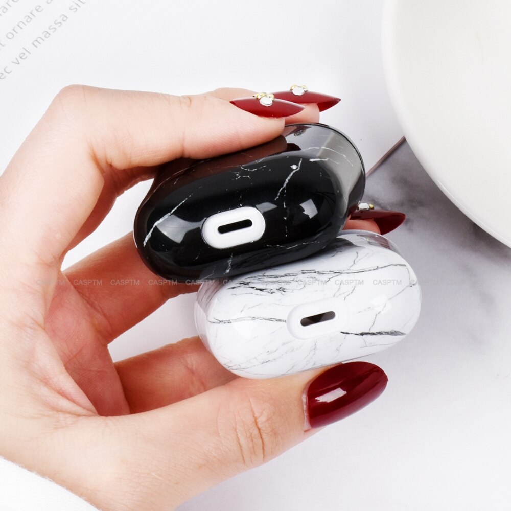 Marmurowy wzór ochronny do Airpods 1 2 twardy PC odporna na wstrząsy futerały ochronne do AirPods 1 2 marmurowa skóra etui na słuchawki