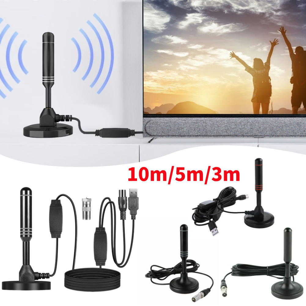 10 m/5 m/3 m digitale TV-Antenne, 37 dB, hohe Verstärkung, verstärkte HDTV-Antenne, Mehrzweck-HDTV-Digitalbox, Innenantenne, unterstützt 4K 1080p
