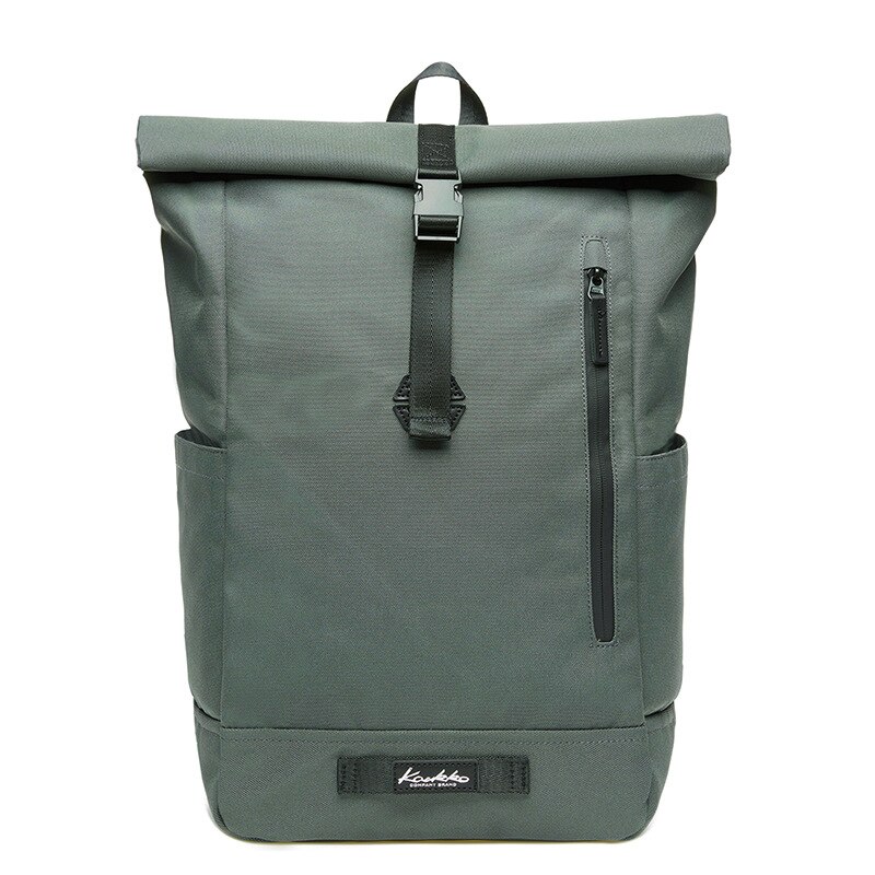 Backpack Roll Top Backpack Urban Vintage Day Backpack Men Laptop School Backpack for Notebook Daypacks School Bags for boys: gray green