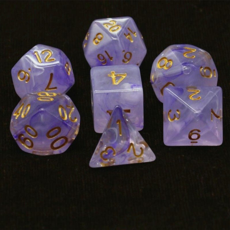 7 Stks/set Veelzijdige Dobbelstenen D & D D4 D6 D8 D10 D % D12 D20 Polyhedral Trpg Games Dobbelstenen Set voor Board Game