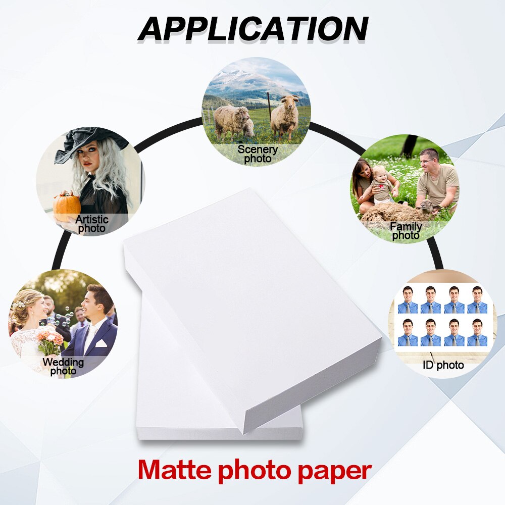 Labelwell 100 Vellen A4 Matte Fotopapier Inkjet Printing Waterdichte Papier Voor Inkjet Printer Diy Familie Foto &#39;S A4 108G papier