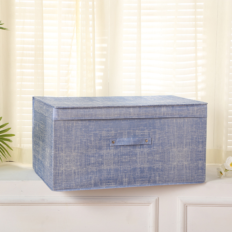 5 tailles boîtes de rangement avec couvercles Polyester tissu clair paniers de rangement conteneurs bacs avec organisateur de couverture