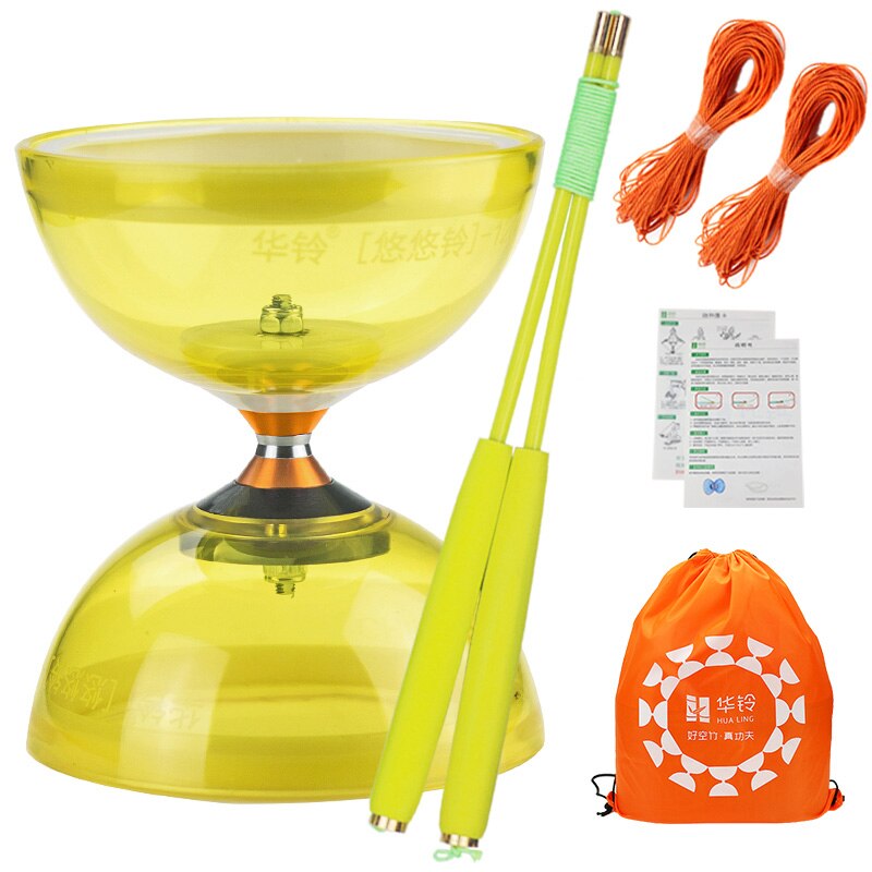 Chineseyoyo lager diabolo jonglering leksaker diabolo set packning 6 färger att välja med string bag: Gul