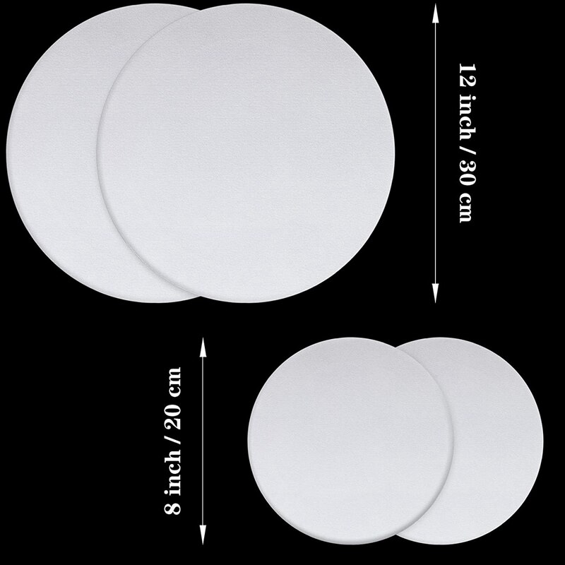 Lienzo redondo preestirado, tablones de lona imprimados para pintar, lienzo de artista , paquete de 4 Uds.