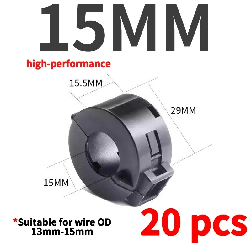 Anillo de Cable de núcleo de ferrita, cuenta de estrangulación de 3,5/5/7/9/13/15mm, filtro supresor de ruido RFI EMI para antena USB, Cable de Audio compatible con HDMI: Morado