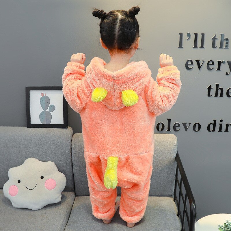 Peuter Flanel Onesie Pyjama Meisje Dieren Pijamas Kids Kat Fleece Een Stuk Deken Slaper Tieners Nachtkleding Trainingspak