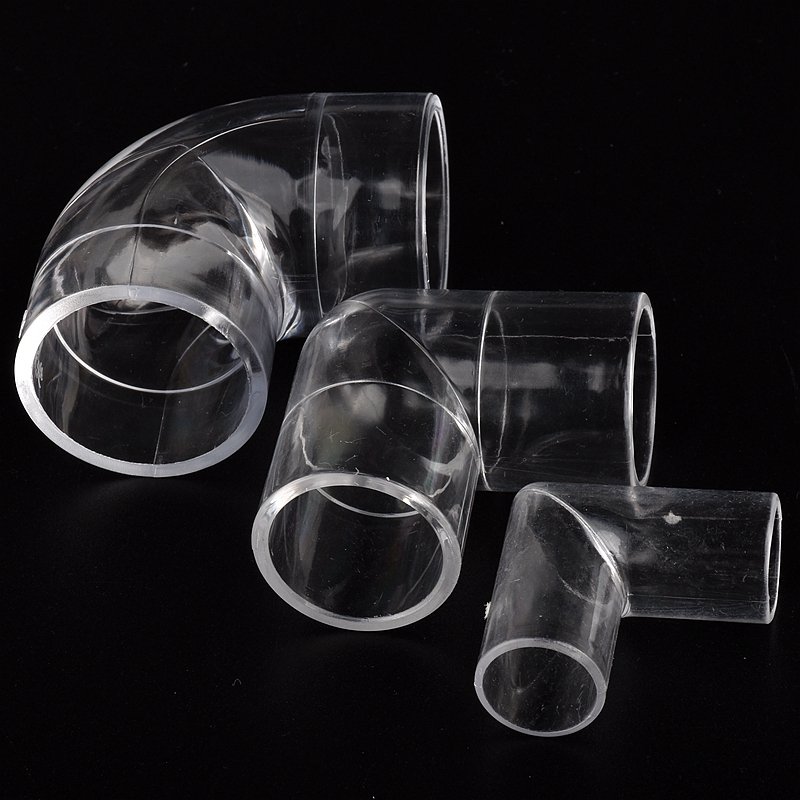 1/2/5 unidades de acrílico 90 ° Acessórios para tubo transparente, cotovelo, aquário, tanque de peixes, jardim, conectores de tubulação de água, junção de tubo de plexiglass transparente