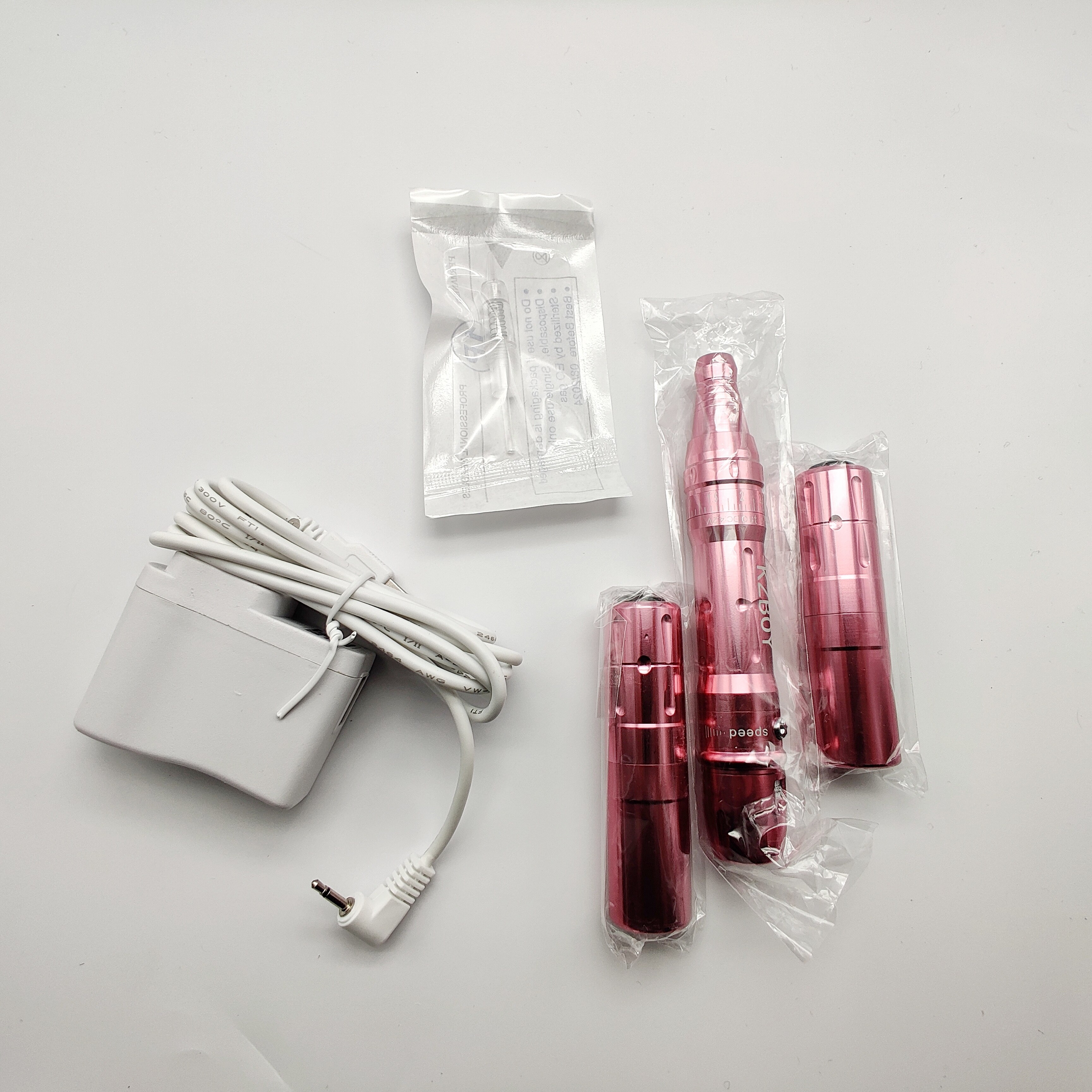 1 Draadloze Permanente Make-Up Machine Roze Met 2 Batterijen Voor Wenkbrauw/Lip/Eyeliner