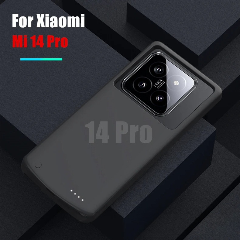 Powerbank Cover voor Xiaomi Mi 14 Externe batterijhoesjes Draagbare oplader Power Bank Cover voor Xiaomi 14 Pro Power Case: Donkerblauw
