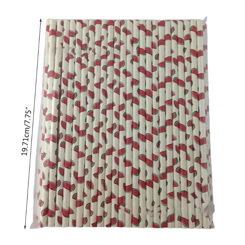 100 Pcs Party Papier Rietjes Streep Dots Sterren Wegwerp Papier Rietjes Voor Feestartikelen Verjaardag Bruiloft Biologisch Afbreekbaar